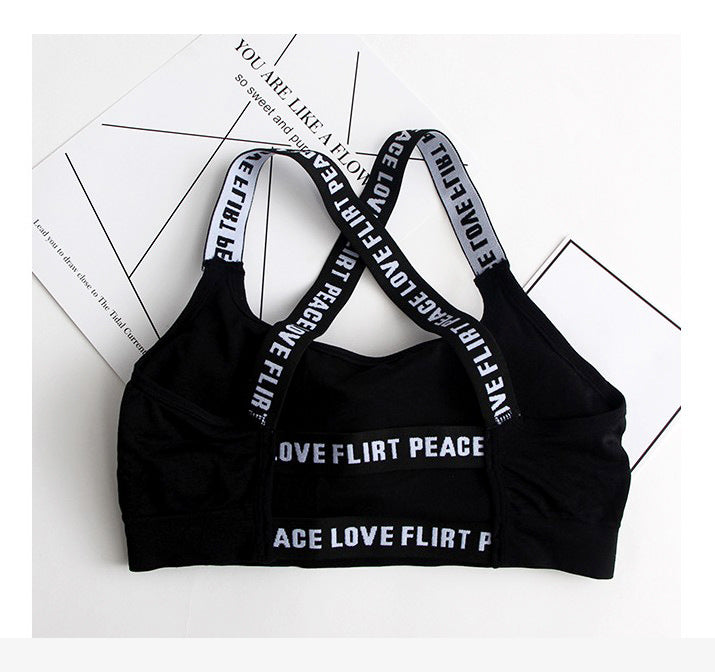 Top Fitness Letters Yoga Bra